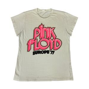 Madeworn Pink Floyd Cap Sleeve Baby Tee Shirt Women's Small Band Rare 77 Tour